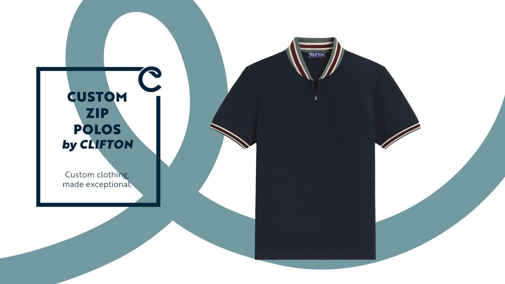 CLIFTON Dex Custom Quarter-Zip Polo